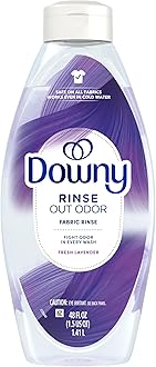 Downy RINSE & REFRESH Laundry Odor Remover and Fabric Softener, Safe on ALL Fabrics, Gentle on Skin, HE Compatible, Fresh Lavender, 48 fl oz (192 fl oz total)