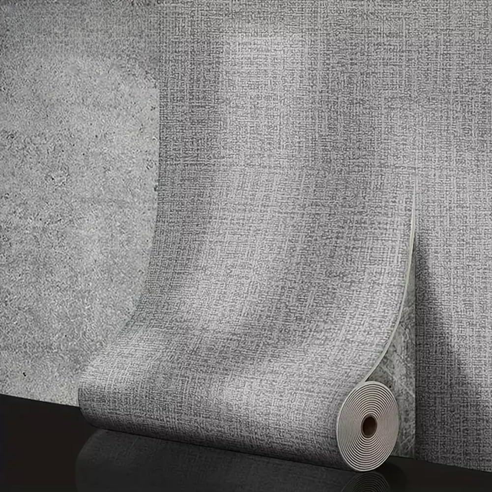 Autocollant mural en mousse 3D gris | Revêtement lin de 3mm pour chambre