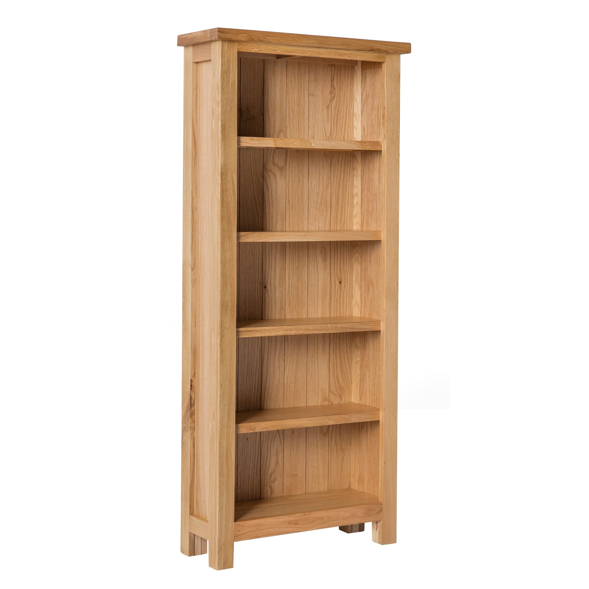 RoselandFurniture London Oak Tall Narrow Bookcase for Living Room