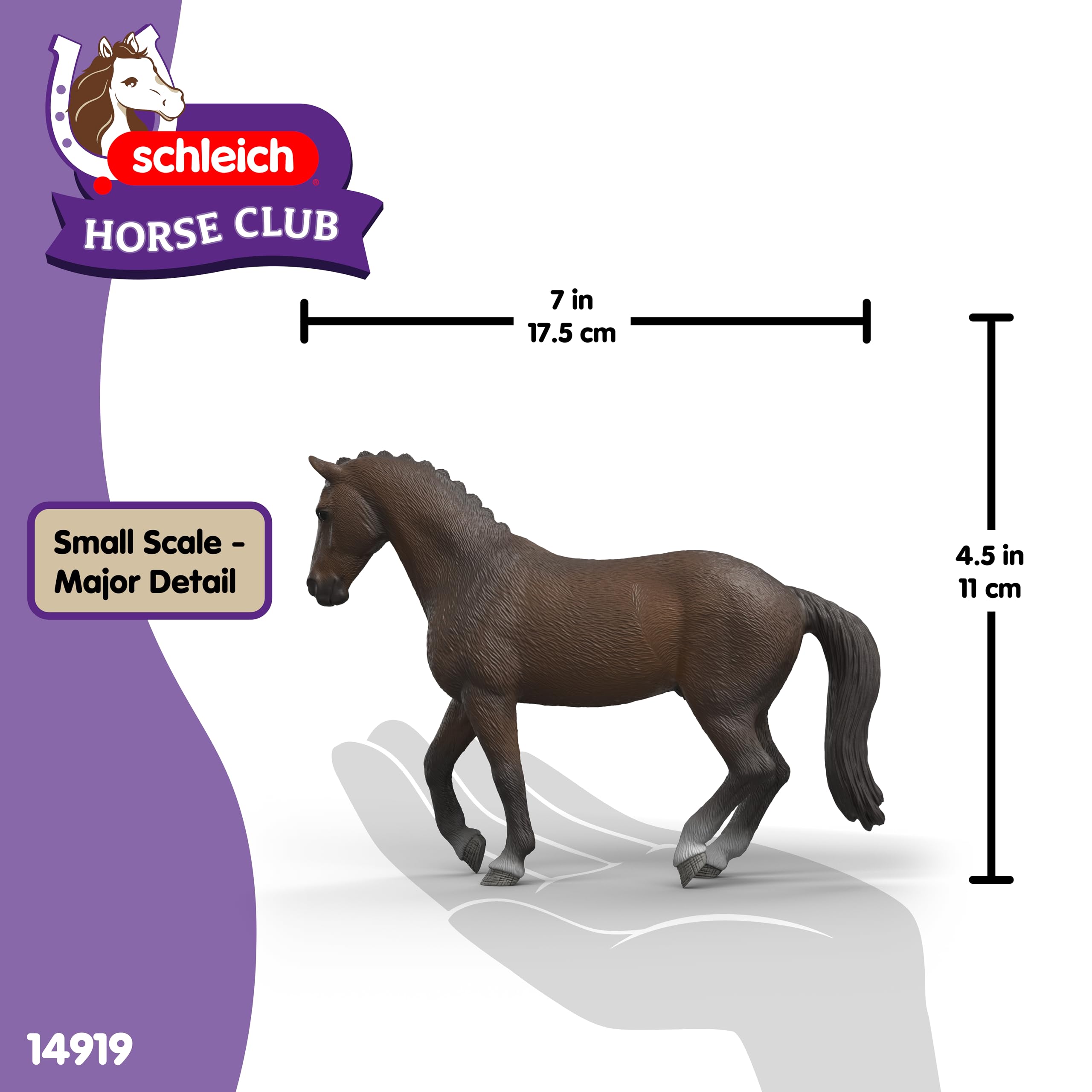 schleich HORSE CLUB | KWPN Wałach 14919 | szczegółowy koń | Prezent dziewczynkom i chłopcom | Dekoracja i kolekcjonerska figurka | Zabawki koni od 5 lat | 14 x 4 x 11 cm