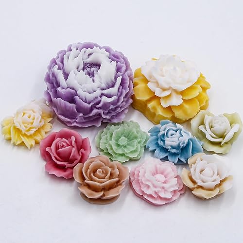 Miniatura 8 de EuTengHao Juego de moldes de silicona de peonía, molde de fundición de silicona de flores, molde de resina de rosa, fácil liberación, reutilizable