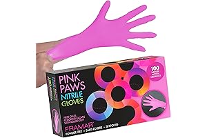 FRAMAR Pink Nitrile Gloves Medium - Disposable Latex Free Gloves