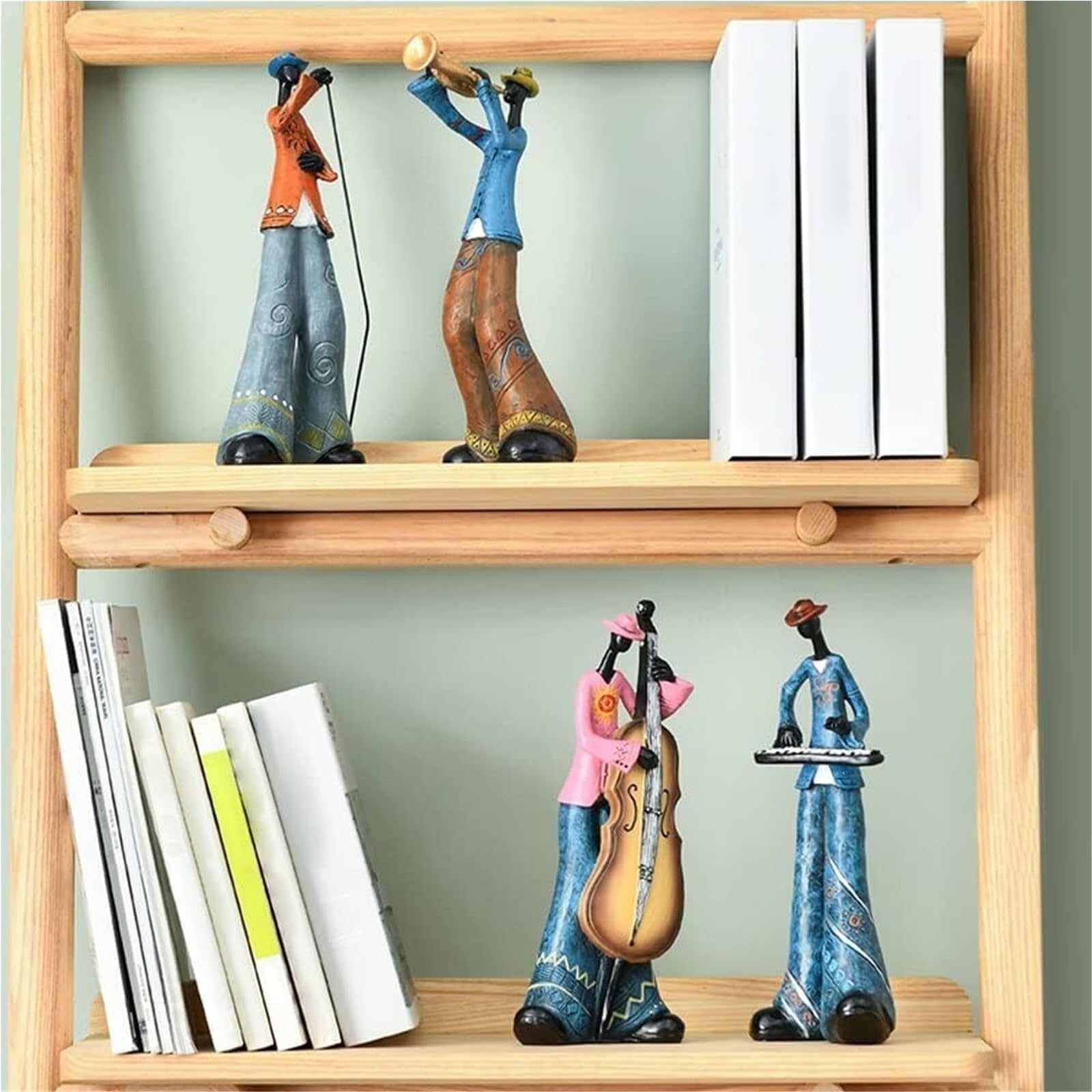 Figurine da collezione Scultura decorativa Banda occidentale Musicista creativo Decorazione Figura Ornamenti Decorazioni per la camera da letto(Saxophone Player)
