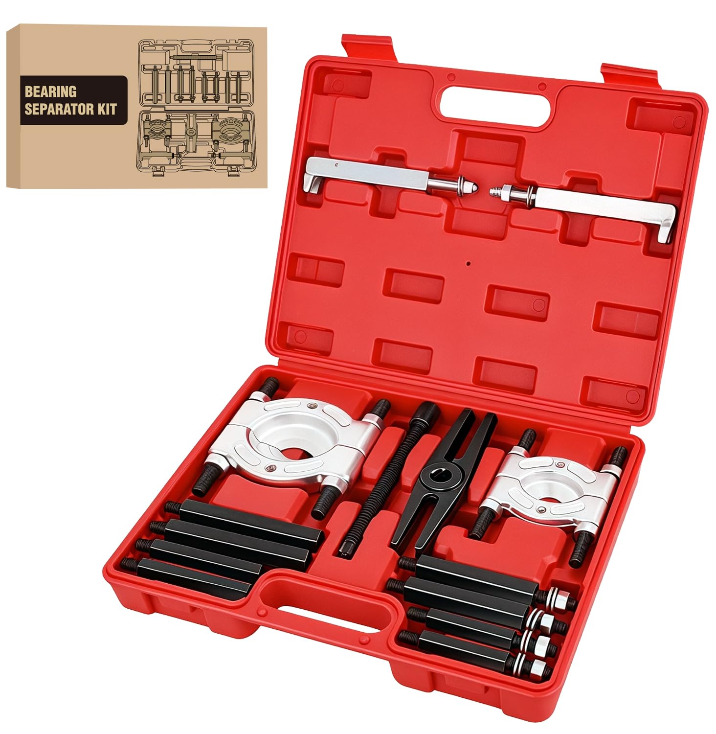 GOOACC Kit de 14 extractores de rodamientos, separador de rodamientos de capacidad de 5 toneladas con mandíbulas de 2 y 3 pulgadas, extracción de rodamientos de rueda y juego de extractor de eje de