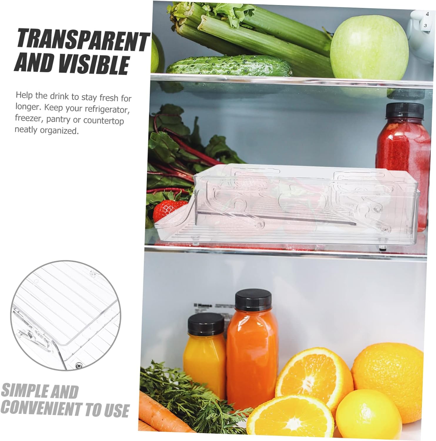 Transparent Double Layer Can Organizer Fridge Storage for Soda Beer and Multi-functional Beverage Holder for Home Office and Parties