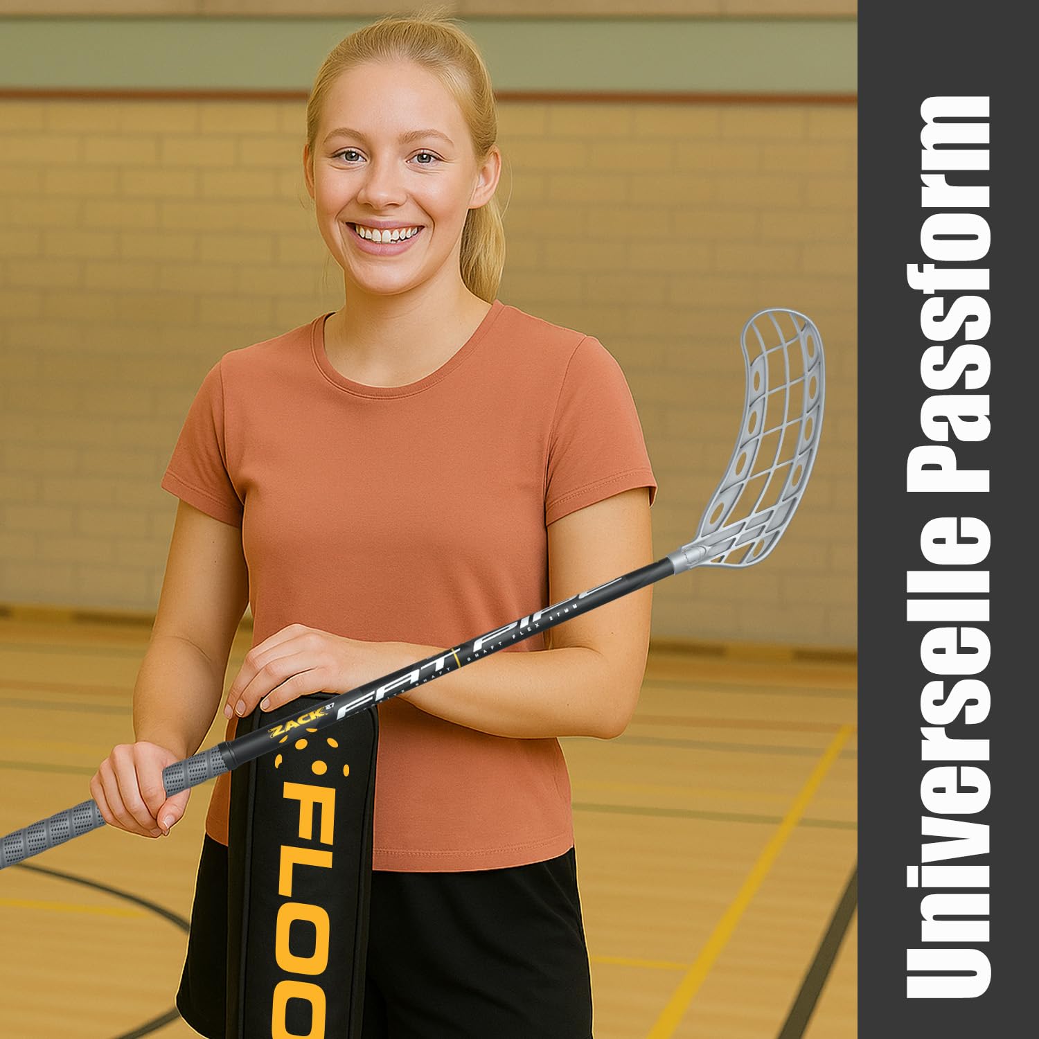 HAE Sac pour raquettes de Floorball & Unihockey - Peut contenir jusqu'à 3 raquettes - Nylon robuste - Convient pour enfants, adolescents et adultes - Longueur de tige jusqu'à 104 cm
