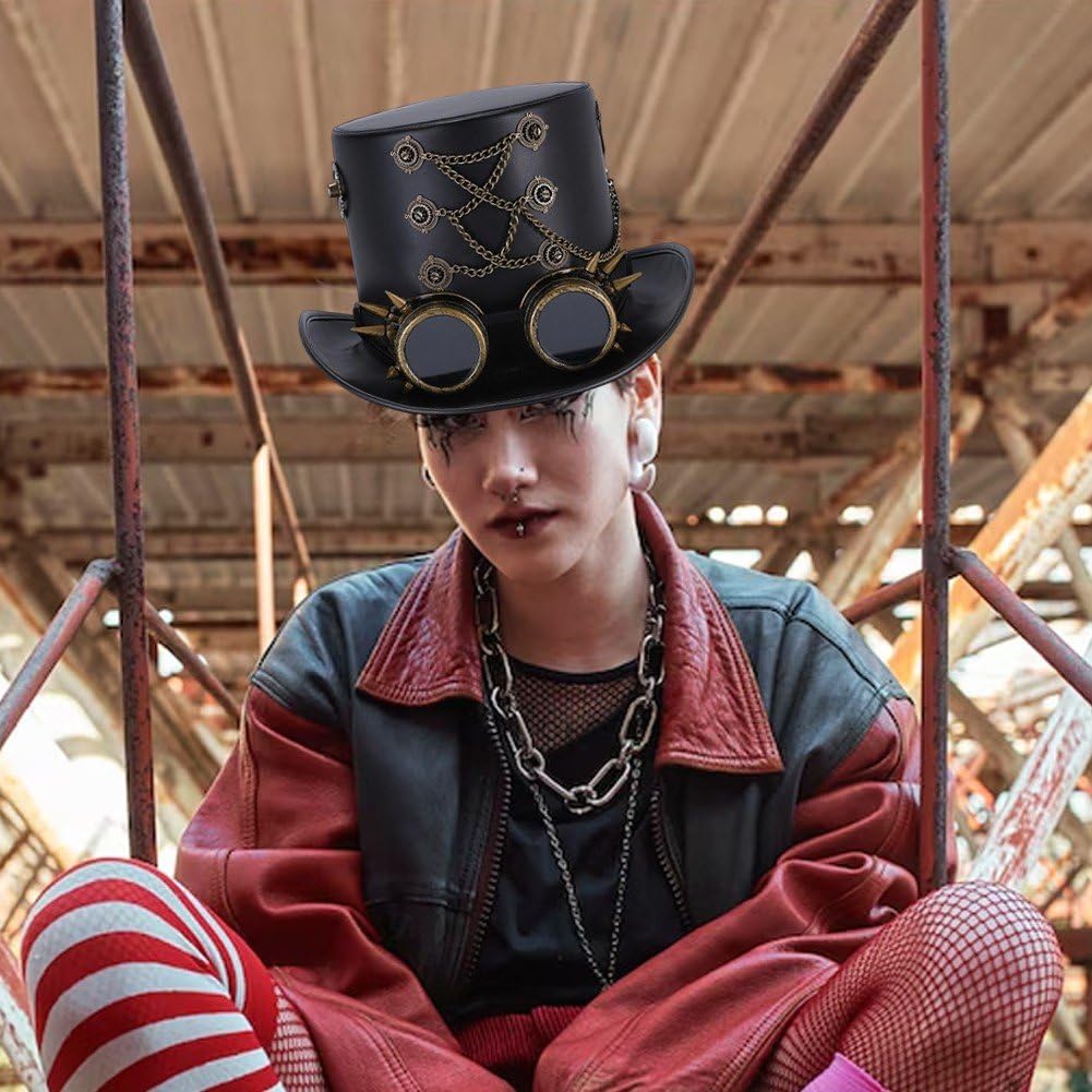 Sombrero De Copa Steampunk Unisex, Sombrero para Disfraz De Halloween, Accesorios Vintage para Fiestas Temáticas, Fiestas De Cosplay Y Reuniones.