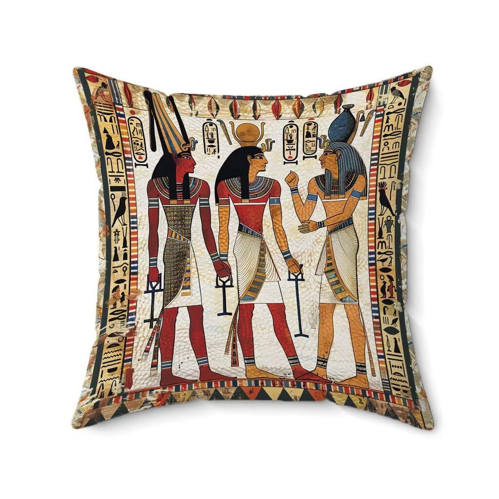Poduszka outdoorowa 80 x 80 cm, zestaw 4 sztuk, bez biżuterii, Egipto, wodoodporna, miękka, na sofę, HD, dwustronny nadruk, poduszka dekoracyjna do użytku na zewnątrz, do ogrodu, na taras, krzesło
