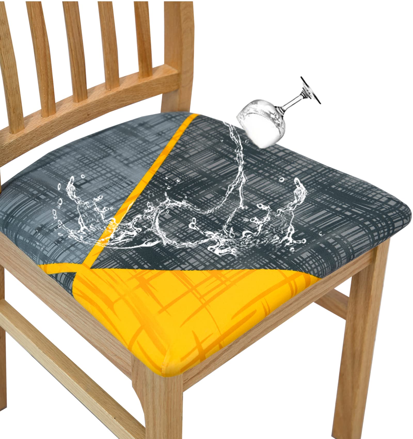 4, 6, Pc Waterproof Chair Seat Covers for Dinng Room, Washable Dining Chair  Seat Covers, Seat Cushion Covers for Dining Chair, Elastic Kichen Chair