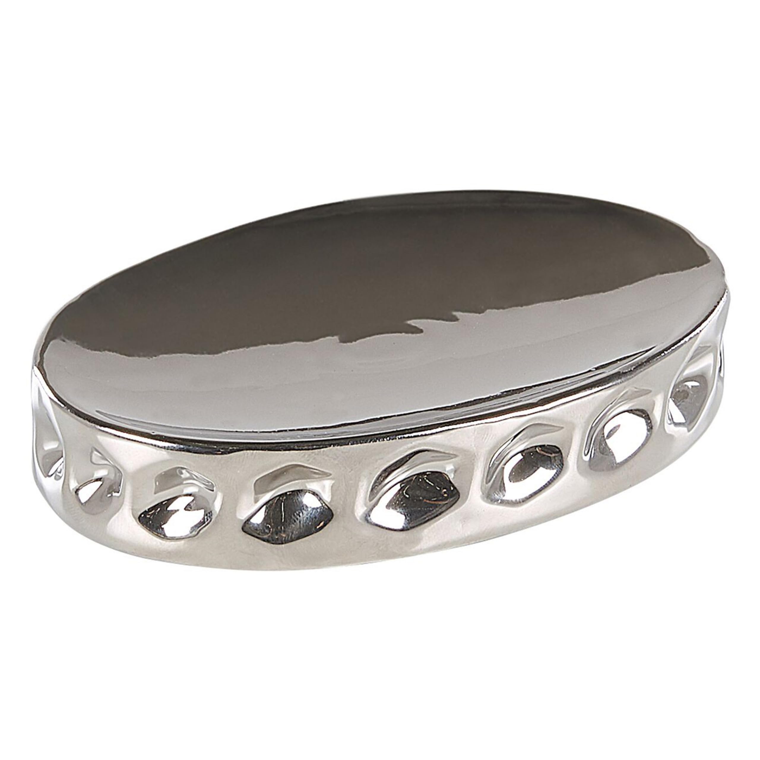 Elegantes Badezimmer-Zubehör 5-teilig aus Keramik in Silber Tirua
