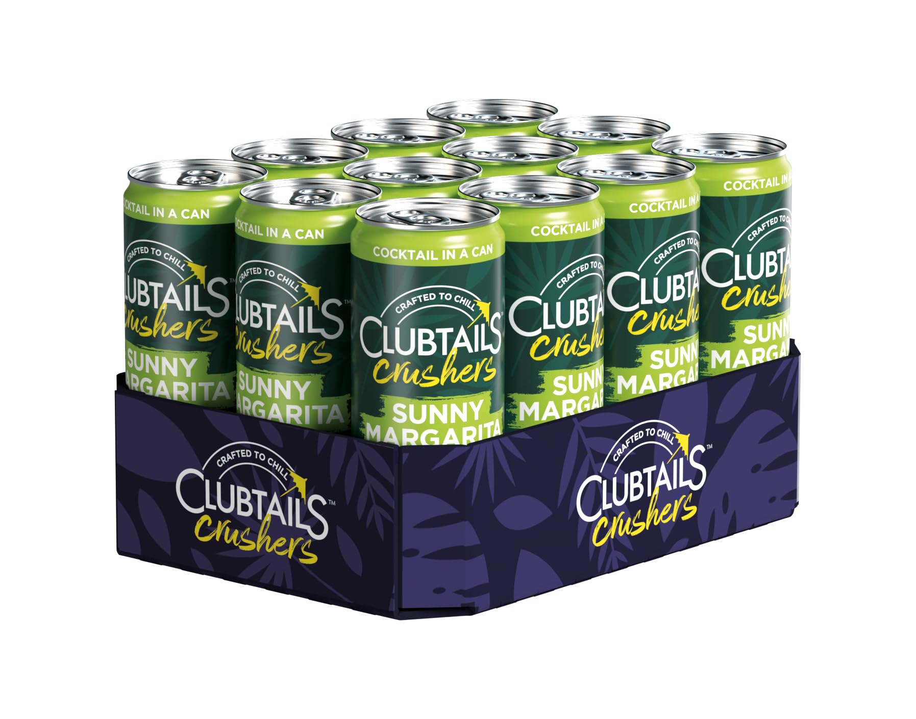 Clubtails | Sunny Margarita | Cocktail in der Dose | Erfrischend mit einem Hauch von Kohlensäure | Fertig gemischt - Ready to drink | Alkoholhaltig (Alk. 10,1% Vol) | 12 x 250 ml Dose