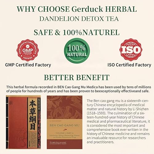 Miniatura 7 de 30 bolsas de té orgánicas de desintoxicación de diente de león, té de Wolfberry de diente de león, ayuda a la salud renal y al hígado, mezcla de té