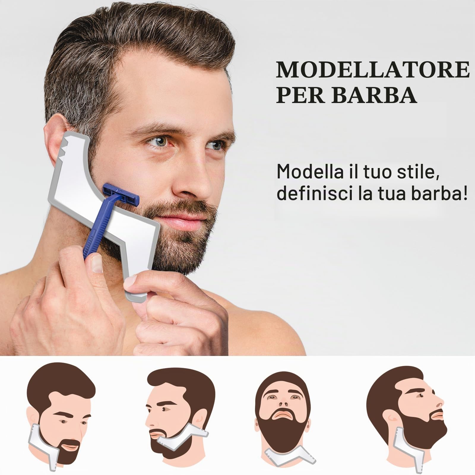Kit Barba Uomo,Regalo Uomo Set Barba con Shampoo Barba,Balsamo per Barba,Balsamo Barba,Olio Barba,Rullo,Modello,Pettine,Spazzola,Forbici,Regali Natale Lui Papa Fidanzato (16 ml (Confezione da 10))