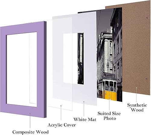 Vista 456 de eletecpro Juego de 10 marcos de fotos de 8.5 x 11 pulgadas, collage de fotos, decoración de pared, fotos de 5 x 7 con paspartú o de 8.5 x 11 Negro