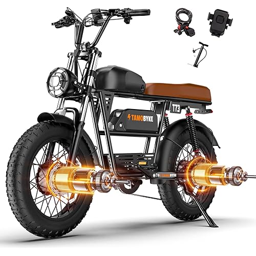 T73 Series Electric Bike for Adults,1000W/1500W/3000W Motor,30/33/37.5MPH 34-120 Miles,48V15.6/41.6 AH Electric Bikes,20 * 4 Fat Tire Ebike Hydraulic Brake Full Suspension Off-Road Riding
