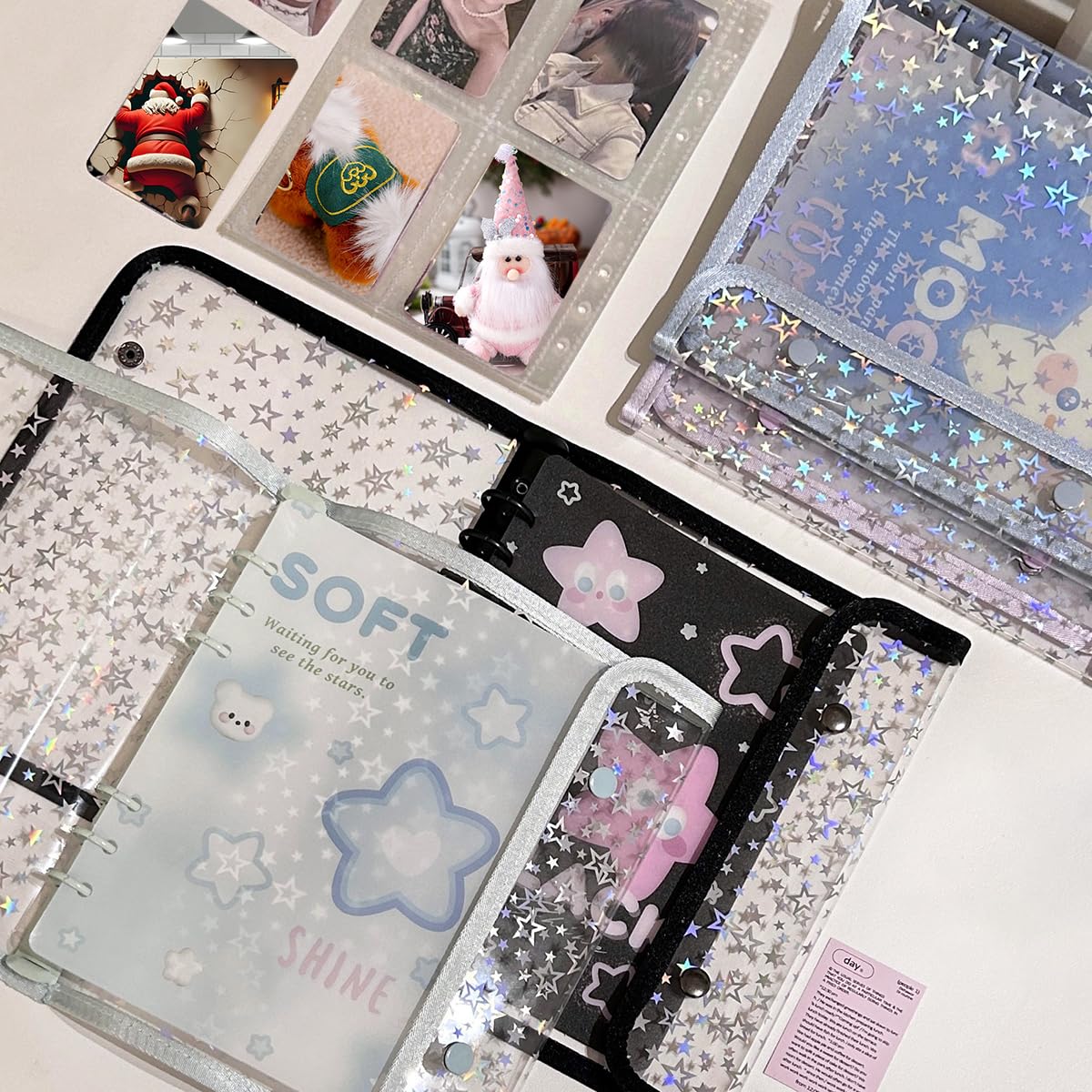 Amazon.co.jp: シール帳 透明 A5シール帳 女の子 23.5*19cm 星柄
