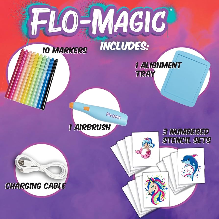 Amazon.co.jp: Flo-Magic Enchanted エアブラシマーカー ステンシル