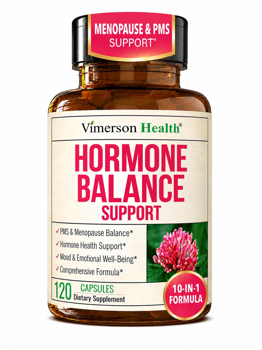 Hormone Harmony for Women with Black Cohosh, Dong Quai & Red Clover – Natural Hormone Balance For Women of All Ages – Supports PMS, Menopause & Mood – Women’s Hormone Balance Supplement – 120 Capsules 120 Count (Pack of 1)