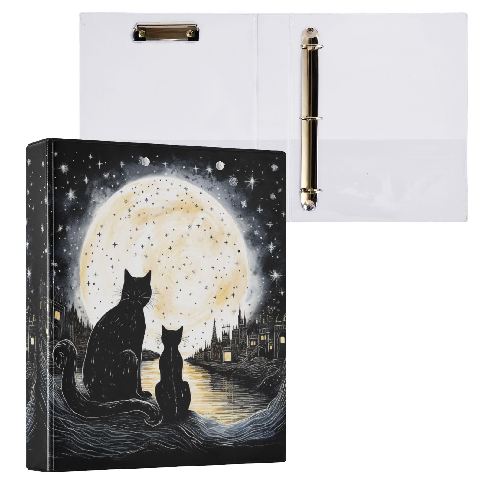 Fantasy Moon - Raccoglitore a 3 anelli, 3 anelli, 3,8 cm, contiene 200 fogli con 3 tasche interne in PVC trasparente, per scuola e ufficio