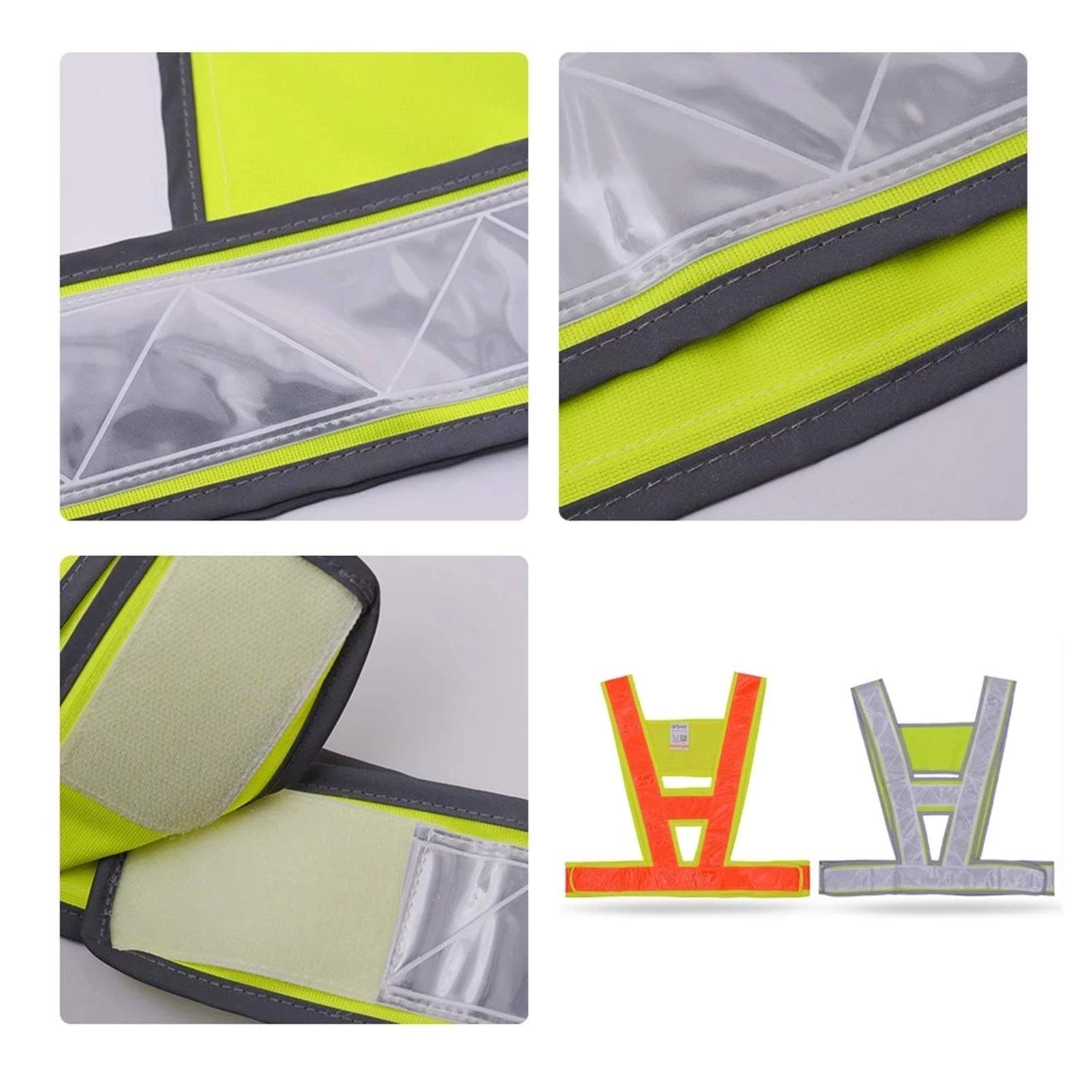 Chaleco Reflectante Chaleco Reflectante de Alta Visibilidad con Correa Seguridad for Ciclismo, día y Noche para Uso en Exteriores(Orange)