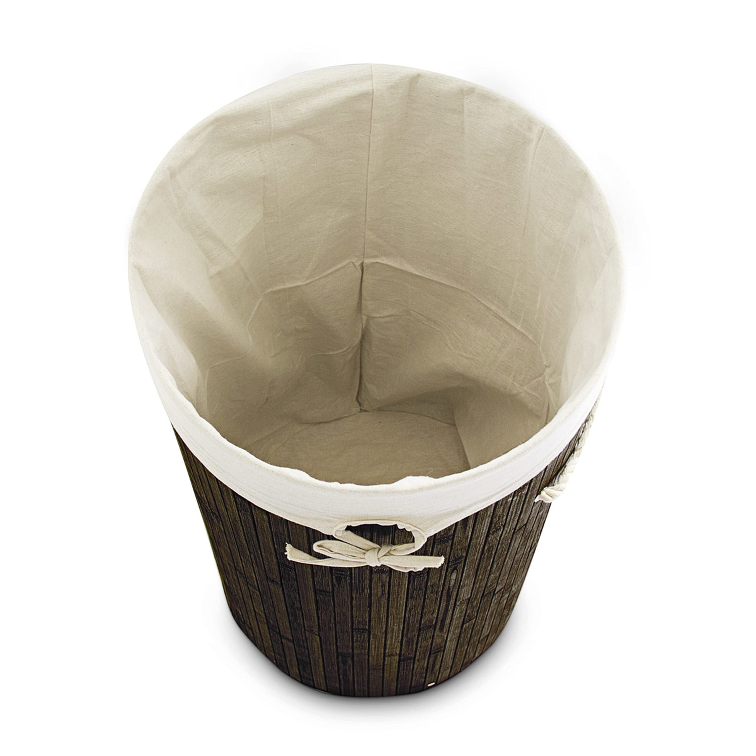 Panier Corbeille à Linge Pliable Pliant Avec Sac Coton 80 Litres Bambou Rond Marron 13 0001906 Panier Corbeille à Linge Pliable Pliant Avec Sac Coton 80 Litres Bambou Rond Marron 13 0001906