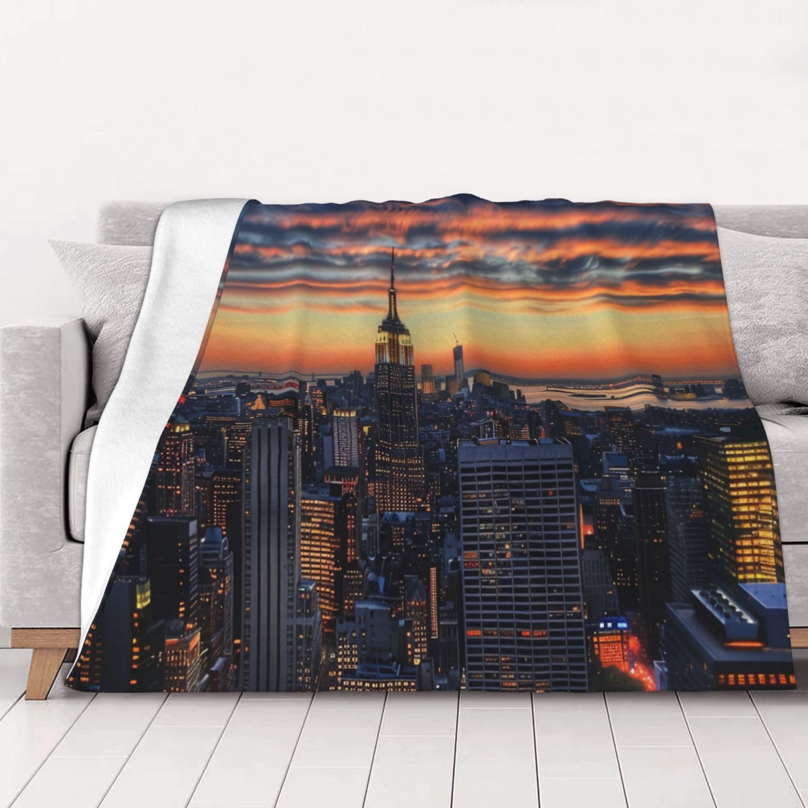 Couverture en flanelle imprimée New York pour des soirées cocooning au chaud