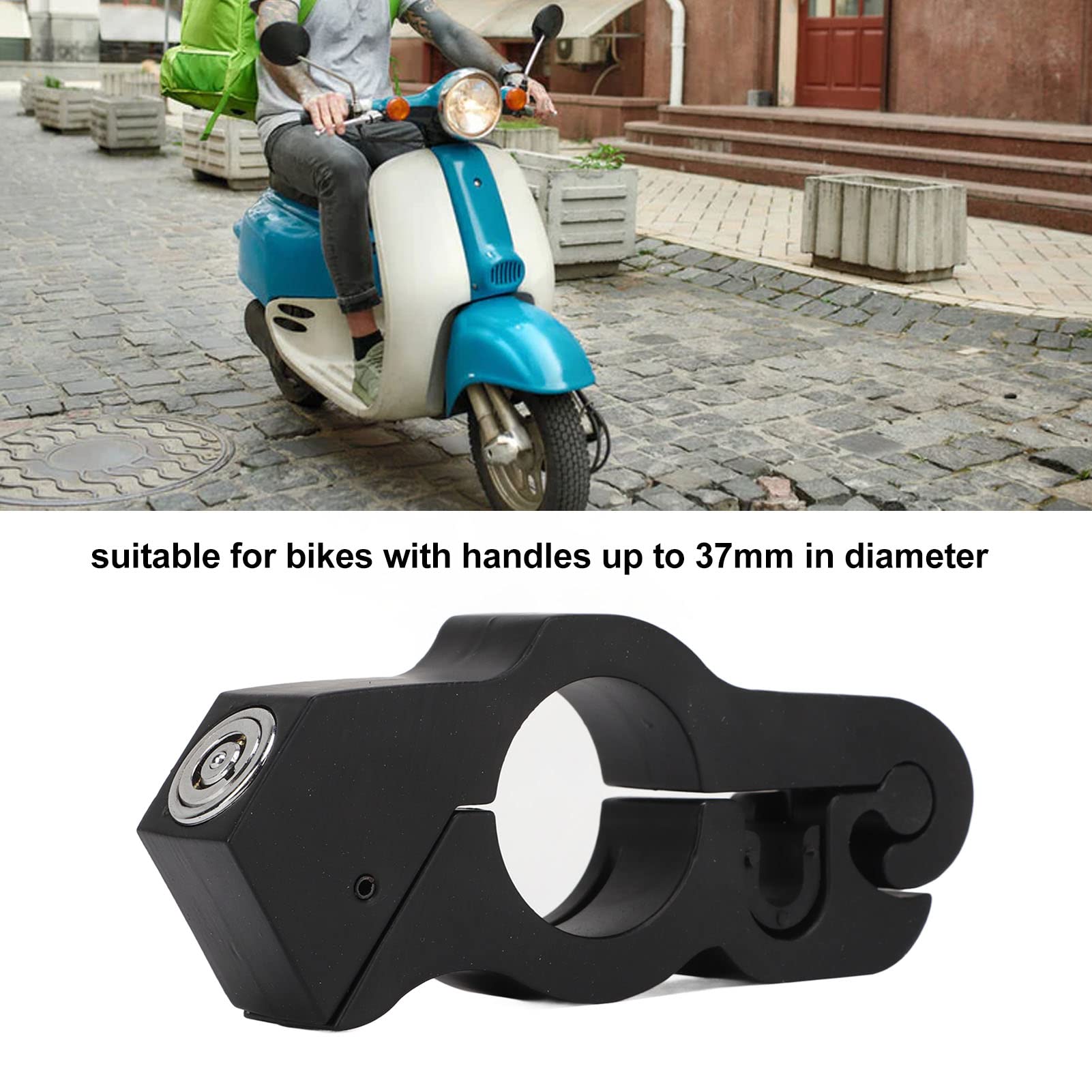 Motorcycle Grip Handlebar Lock Heavy Duty Anti Theft Scooter Throttle Locks Brake Lock for Bikes with 37mm Handles College Students Aluminum Alloy