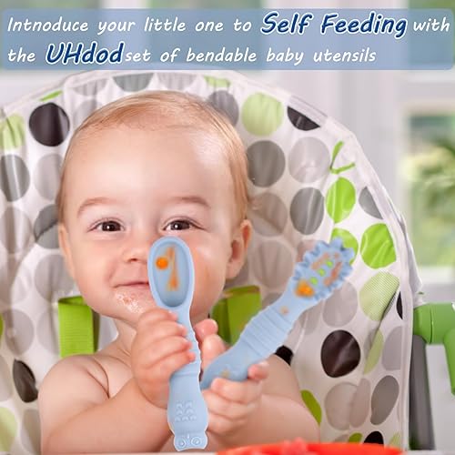 Miniatura 6 de Cucharas para bebés de alimentación autónoma durante más de 6 meses, cucharas de destete LED para bebés, etapa 1 y etapa 2, juego de cucharas