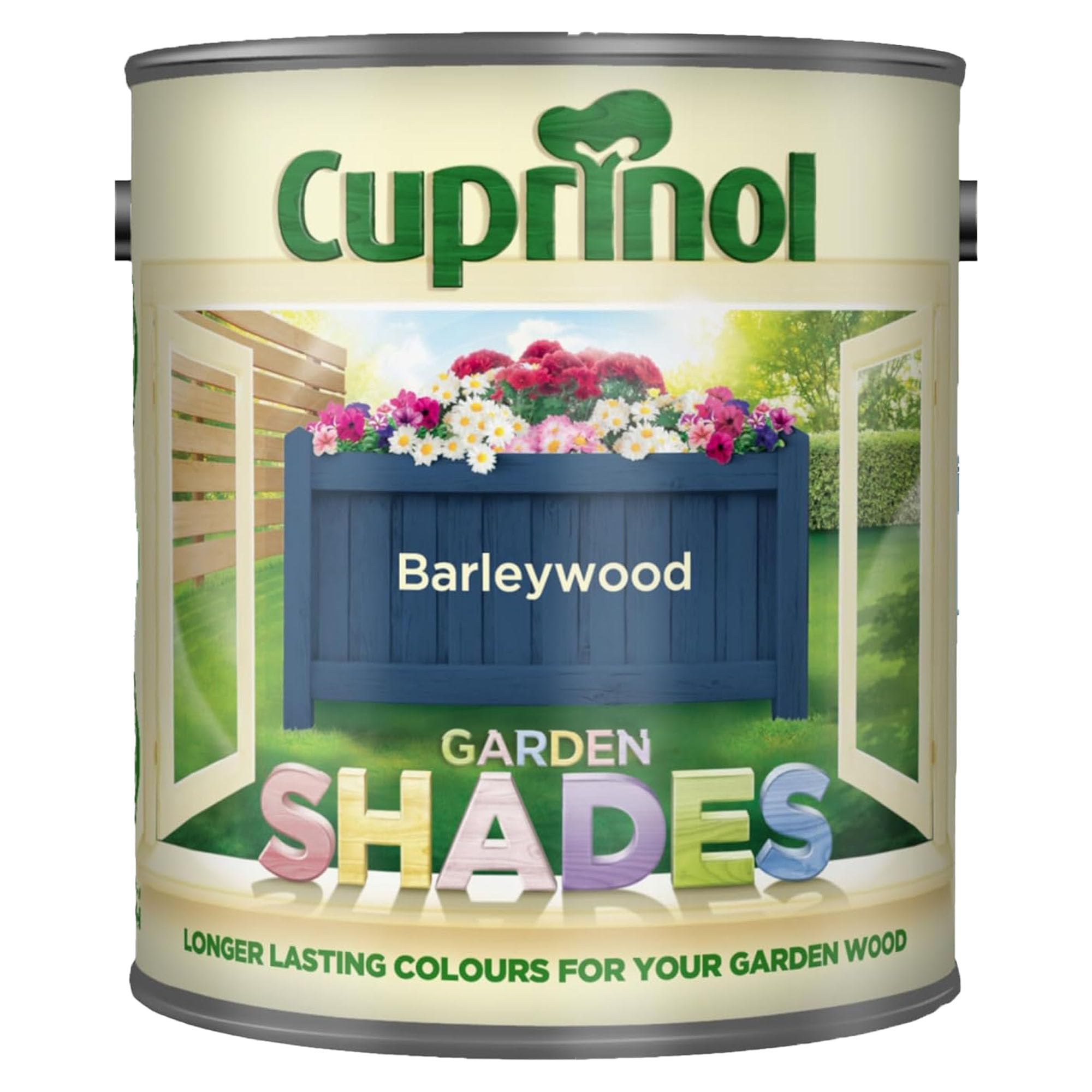 DUAYRA Garden Shades Paint | Quick Drying Water Based | For Garden Fence, Shades, Benches, Terracotta, Brick, Stone | Exterior Wood Furniture | Long Lasting (Barleywood, 2.5 Liters)