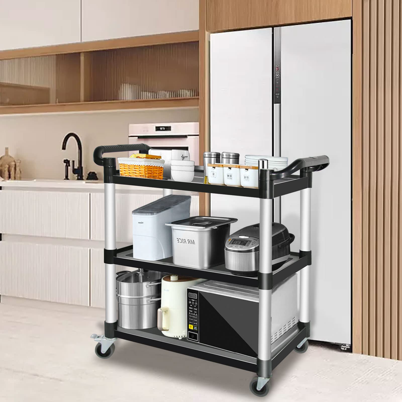 Set Accessori Bagno In Ceramica Nera Glitterata - 4 Pezzi: Dispenser, Portaspazzolini, Portasapone E Portascopino