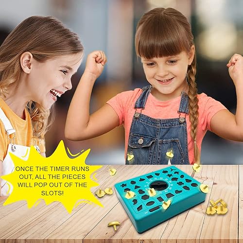 Miniatura 5 de Gamie Juego de tiempo, juego de mesa desplegable con rompecabezas a juego de formas para niños, juguetes de educación temprana para niños y niñas,
