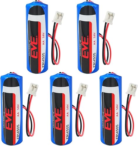 WEIMAA - Paquete de 5 baterías de litio ER14505 3.6V 2700mAh LS14505 AA baterías de litio con conector 2.0