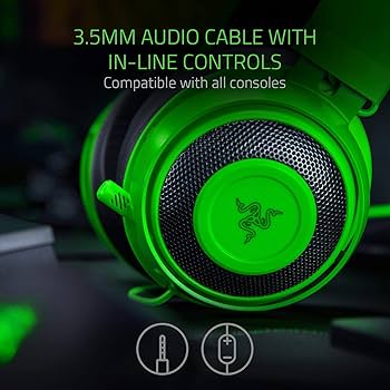 Nintendo Switch RAZER KRAKEN GREEN Razer Kraken Wired Headset Green Headphones Headset : Amazon