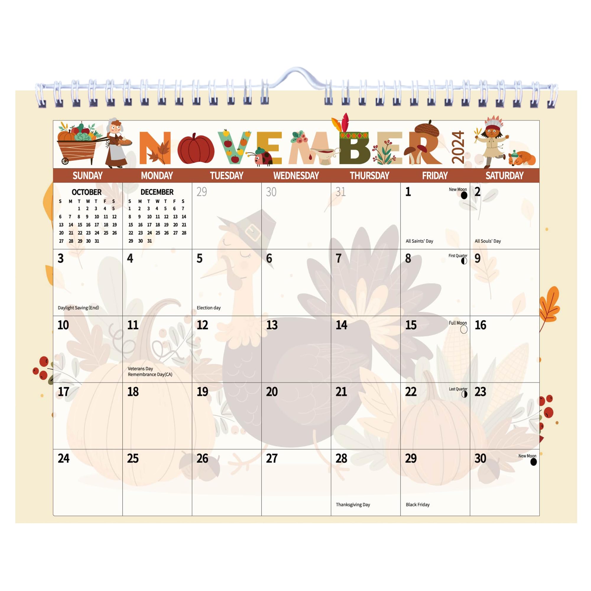 2026 Wall Calendar, Hanging Spiral Calendar Calendar Wall Paper from July 2025 - December 2026 Thick 11"X8.5", Spiral Bound, Blocks for Easy Planning, Fridge Desk Colorful Monthly Designs