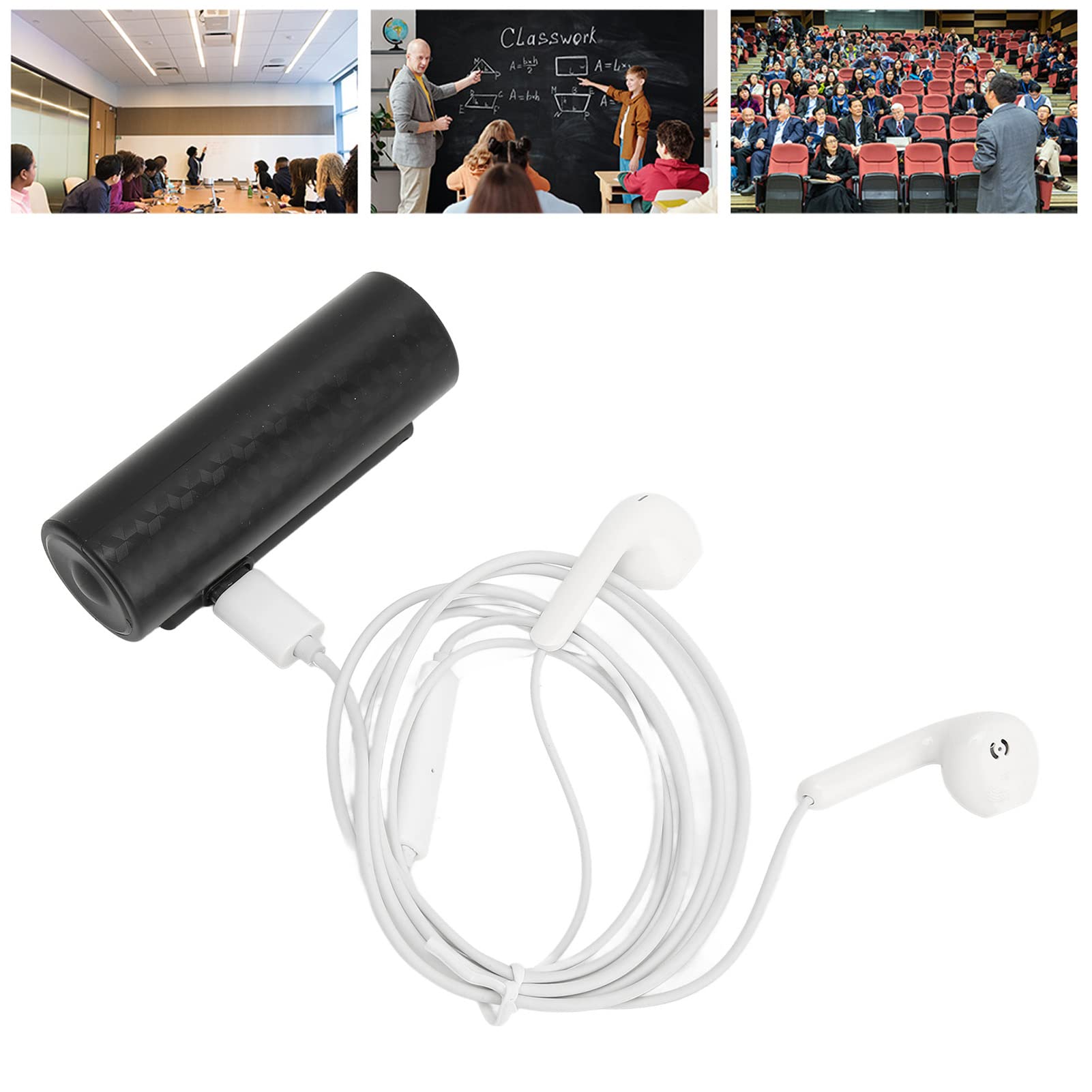 POENVFPO Registratore Vocale Portatile Intelligente Lungo Tempo di Lavoro Leggero MP3 per Conferenze e Interviste Nere (32G)