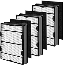 HAPF600 HEPA Filters for Holmes HAP616, HAP633, HAP653, HAP726, HAP756, HAP759, HAP8615, HAP8650, HAP9726 Air Purifier, Replace HAPF600TCS (3 HEPA Filters& 3 Carbon Filters)