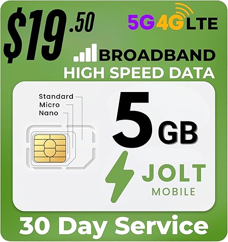 Tarjeta SIM de datos prepagada de EE. UU. 5 GB por 30 días, soporte para tarjeta SIM 5G 4G LTE para red AT&T, SIM para cámaras de seguridad
