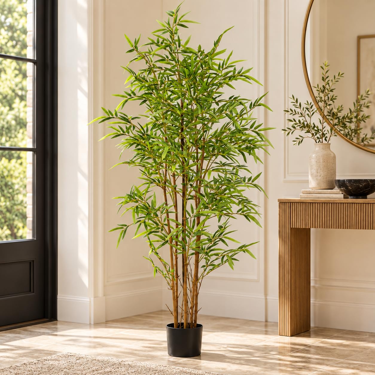 Arick Decor Bamboo Plant - 4ft Faux Tree with Pot -8