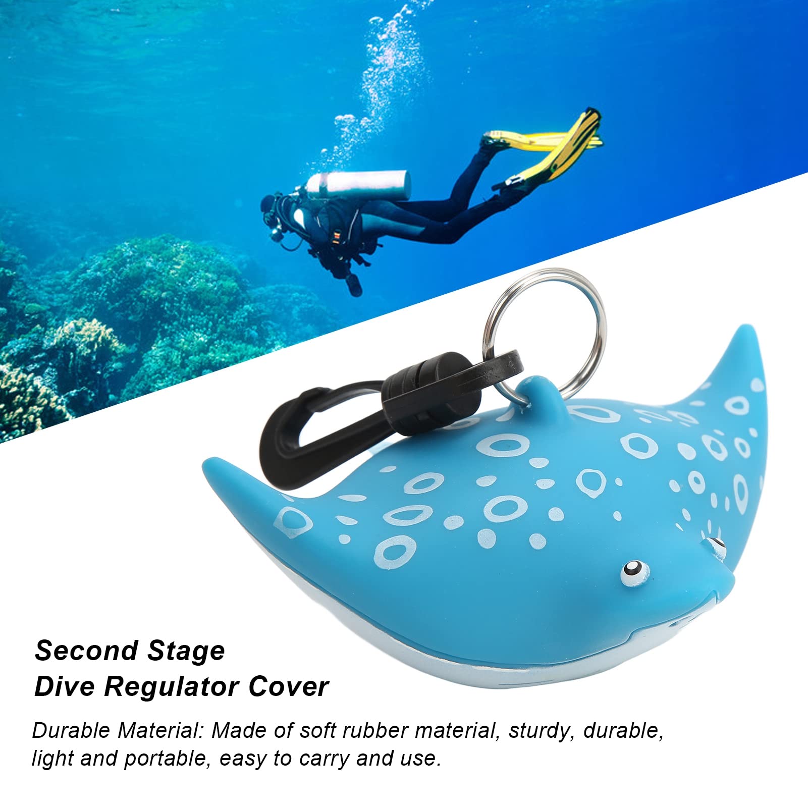 Dive Regulator Cover, Cartoon Fish Design Clip-On Holder Regulator Mouthpiece Protector with Secure Clip Divers Snorkelers Travel Storage Protection