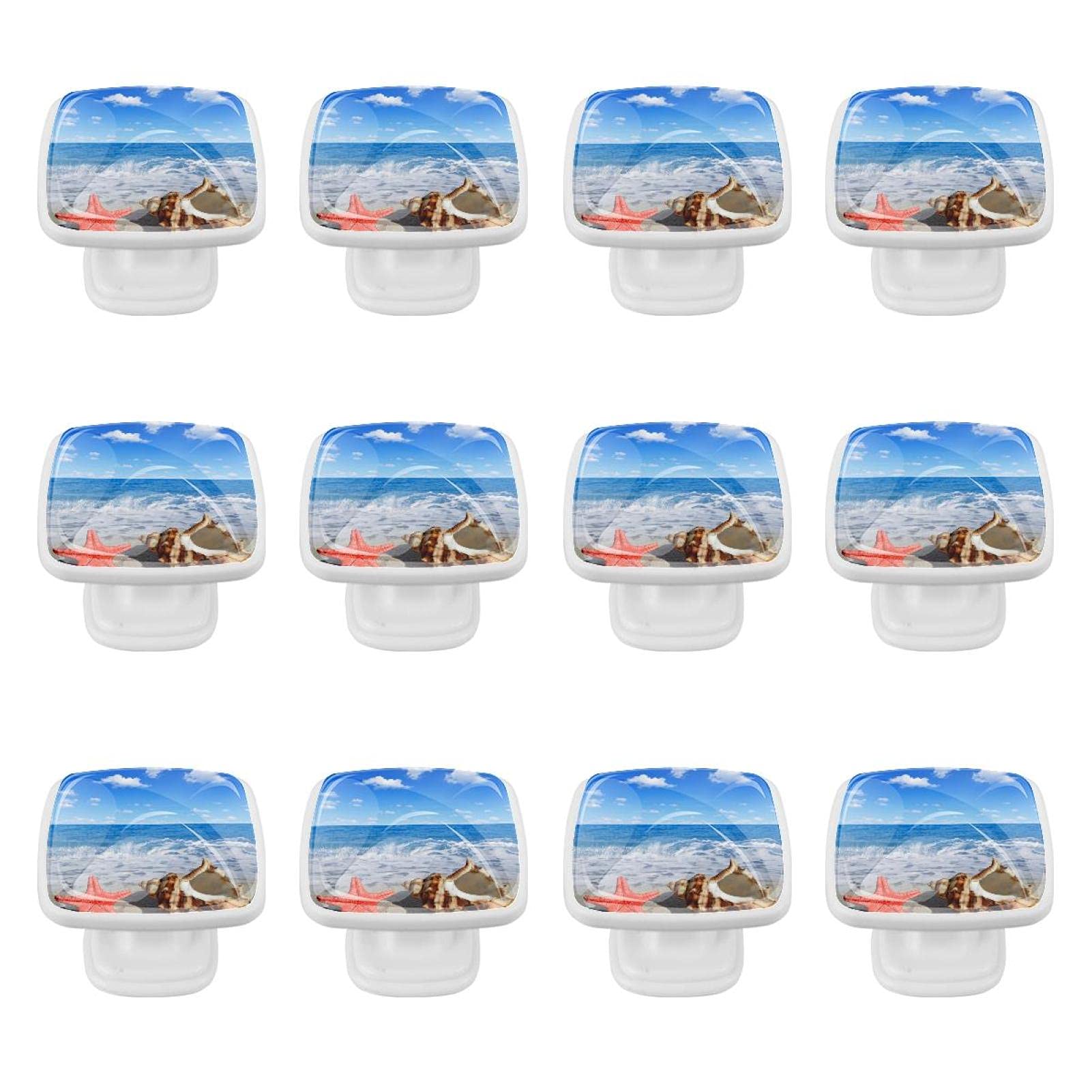 Poignées de penderie bord de mer lot de 12 boutons étanches pour meuble de salle de bain