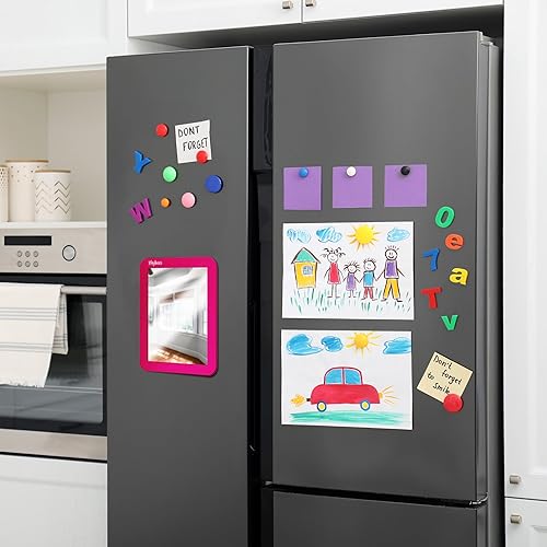 Miniatura 2 de Playbees Espejo magnético para casillero, paquete de 2 (rosa) - Ideal para casillero escolar, baño, refrigerador, gabinete de oficina, caja de