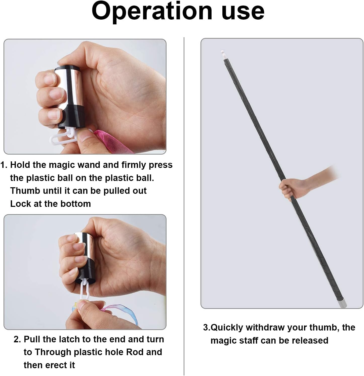 Buy 4 Pack Magic Pocket Staff Collapsible Appearing Cane, 35.4in Magic