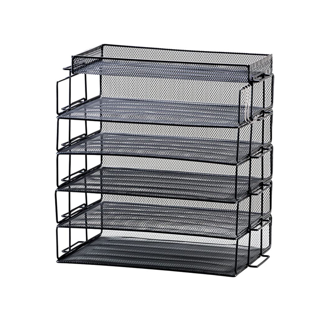 Ordner-Organizer Dateimagazin Lagergestell Metall Eisen Mesh File Rack Mail Magazine Lagerregal for Büro schwarz Schreibtisch-Datei-Organizer (Color : A)
