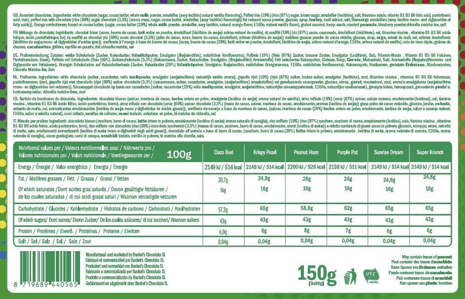 OGeez Krunch Chocolate - Fruitpack 3 x 50g (Coco Bud, Purple Pot, Sunrise Dream)… - Image 3