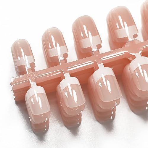 Miniatura 3 de Uñas cortas redondas de estilo francés a presión gel UV manicura elegante reutilizables sin adhesivo uñas falsas salones de arte en casa dijes