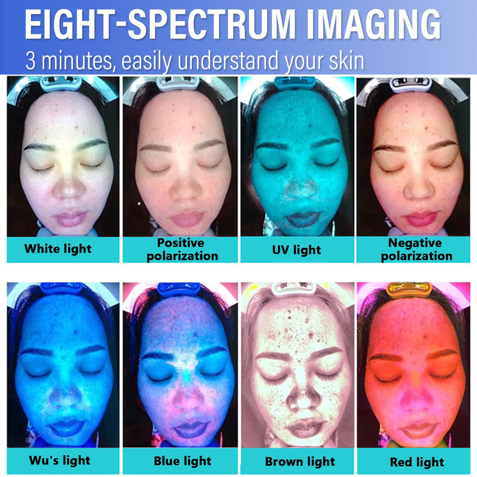 Macchina per l'analisi della Pelle Professionale per Il Viso, rilevatore di Pelle Intelligente, Imaging AI da 13,3/21,5", Strumento diagnostico per Il Viso per saloni e Spa White-13.3in