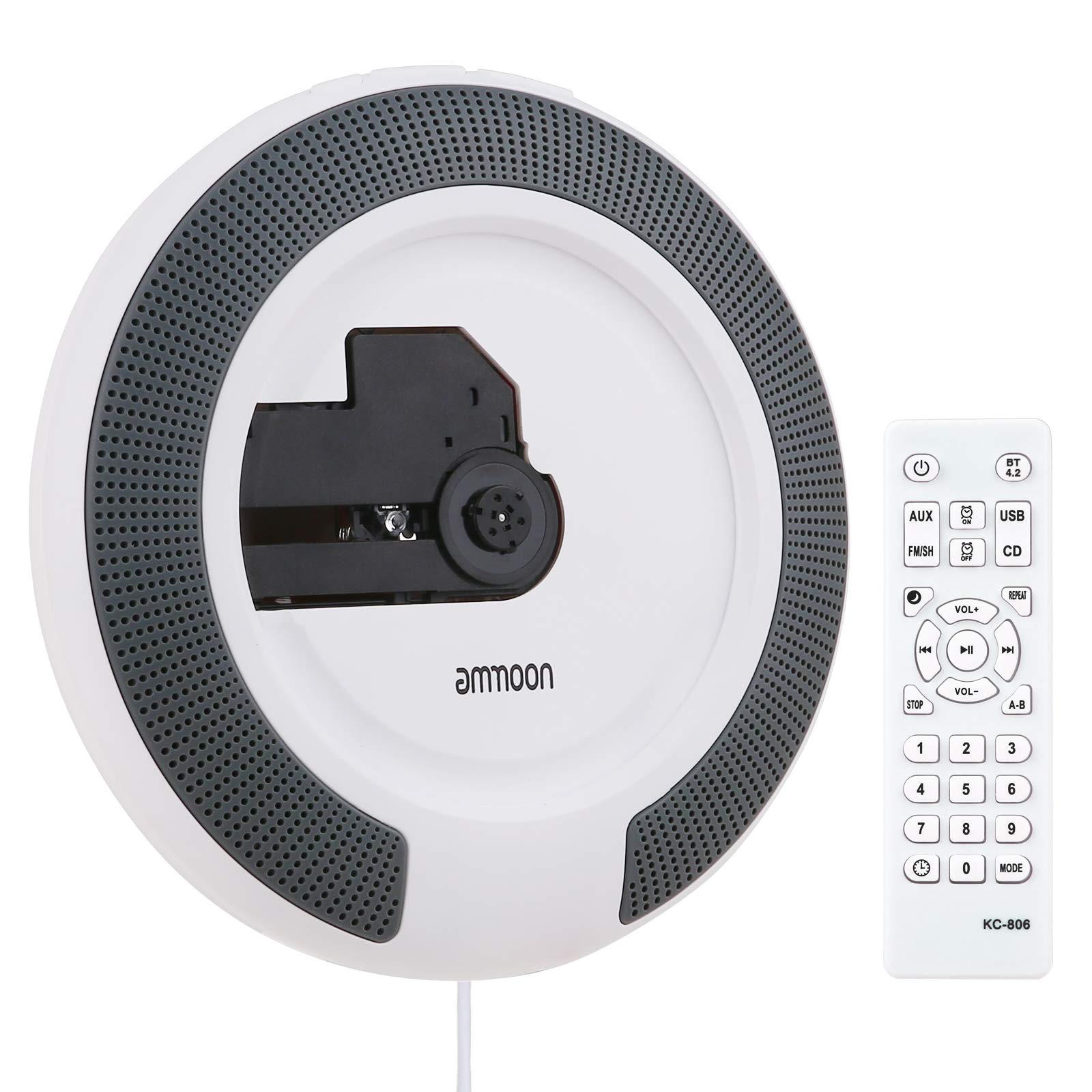 Buy ammoon Portable Wall able CD Player Supports CD/USB/AUX/BT Inputs