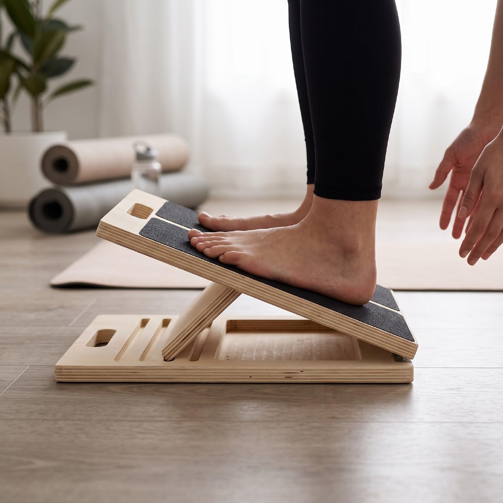 Tavola per Stretching in Legno con Inclinazione Regolabile,