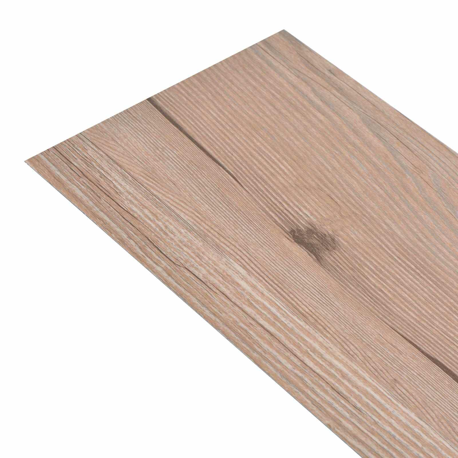 Deski podłogowe, dębowy brąz, 36 sztuk, PCW, samoprzylepne, 5,02 m², 91,5 x 15 cm, wykładzina podłogowa do salonu, kuchni, korytarza, nowoczesne wzornictwo, łatwe w pielęgnacji, antypoślizgowe