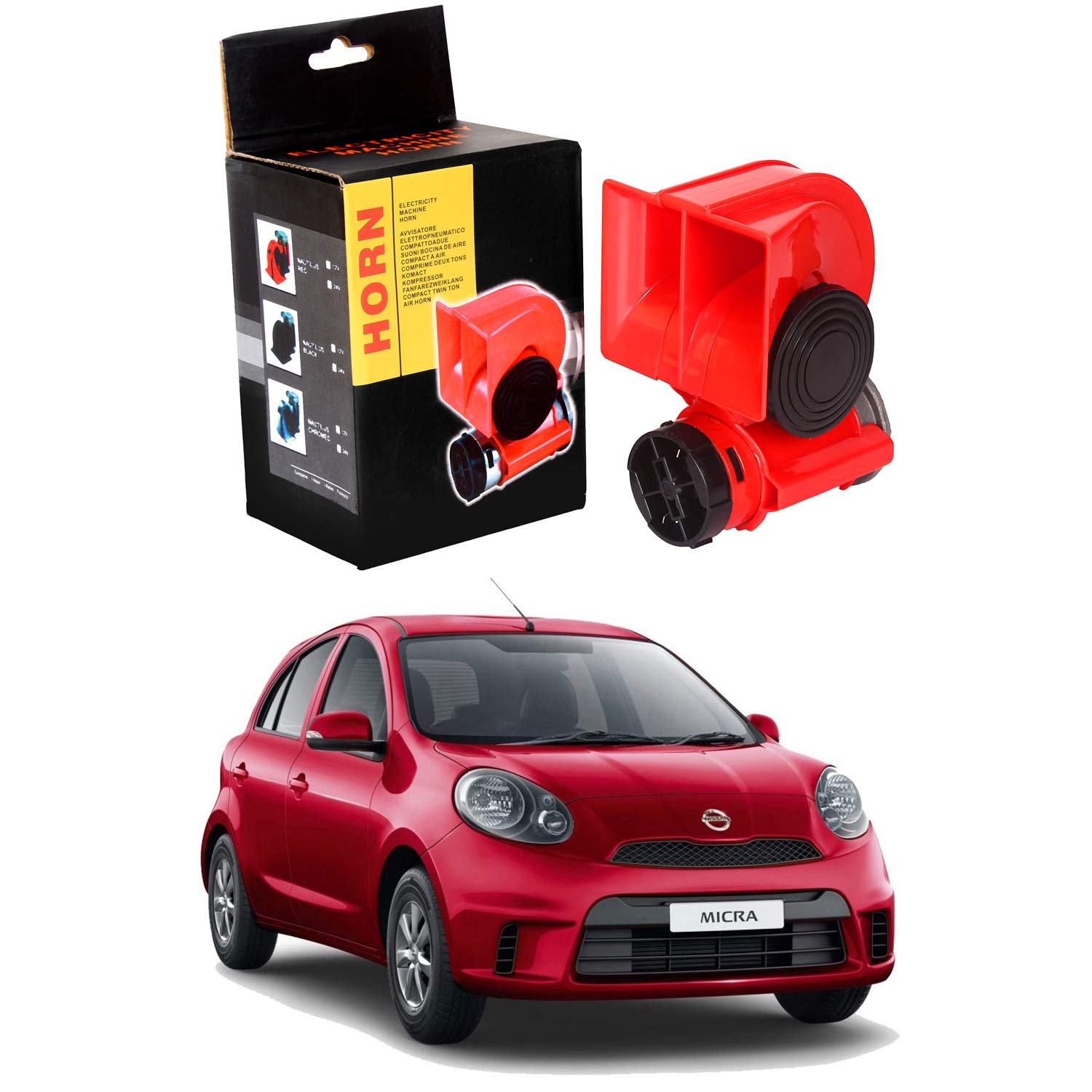 Oshotto Nautilus Pressure Twin Air Horn Compatible with Nissan Micra